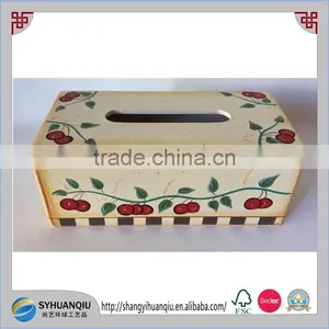 Vintage Nordic Design Handpainted Wooden Tissue Box Cover. Tissue Holder thumbnail-3