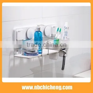 Multi Bathroom Storage Rack Bath Jewelry Holder Wall Suction Commodity Shelf thumbnail-1