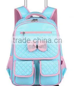 2015 Top Quality Detachable PU Leather School Trolley Backpack for Girls thumbnail-2