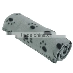 Cute Pet Puppy Dog Cat Blanket Paw Prints Soft Warm Fleece Mat Bed Cover (Color: Gray(S,M), Light Brown(L) ) thumbnail-3