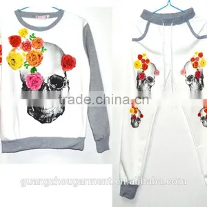Letter Geometric Print Hoodies Pants Sets Women Sport Wear Loose Suit Tracksuit thumbnail-1