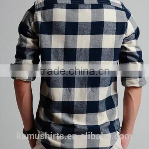 Classic Mens Check Plaids Flannel Shirts Man Cotton Casual Flannels Shirts thumbnail-2