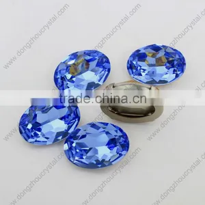 Oval Shaped Crystal Fancy Stones With Claw Setting for Dresses thumbnail-1