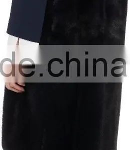 Women Black Round Neck Mink Fur Bottom Vests Customized thumbnail-3