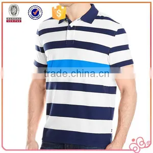 2016 Custom Logo Striped Colorful Man Polos Shirt thumbnail-1