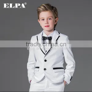 Elpa NXB0082 Formal Designer Fancy Wholesale Black 3 Piece White Boys Suits thumbnail-4