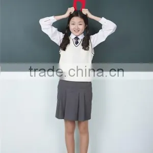 Juqian Knitwear Vest School Uniform Wholesale / V Neck Sweater Kids Knit Vest Pattern Child Sleeveless Sweater thumbnail-2
