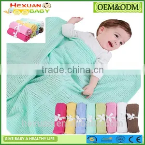10 Colors OEM or Stocked 100% Cotton Baby Blankets thumbnail-1