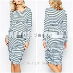 Close Cut Bodycon Fit Long Sleeve Maternity Dress for Pregnancy thumbnail-1
