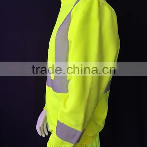Poly/Cotton Fleece hi Vis Jacket Safety Sweatshirt With Heat-transfered Reflective Tape Meet CSA Z96 Requirement thumbnail-3