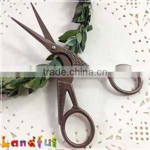 Vintage Fancy Design Thread Embroidery Scissors Bronze Bird Scissors thumbnail-2