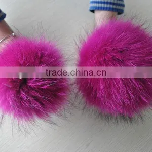YR892 Hot Hot Cute Raccoon Fur Pom Poms Fur Balls thumbnail-5