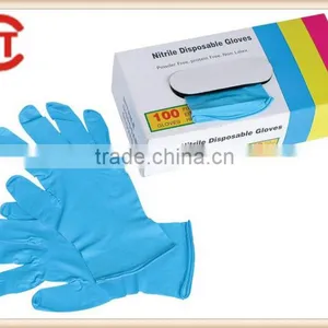 CE&FDA Approved Medical Non Sterile Disposable Powder Free Nitrile Examination Gloves Purple/blue thumbnail-1