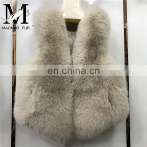 2017 New Jiaxing Winter Warm Fsahion Long Women Fox Fur Vest Real Fox Fur Coat thumbnail-3