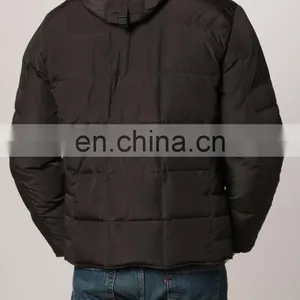 Men 100%polyester Brown Down Jacket With Fur thumbnail-2