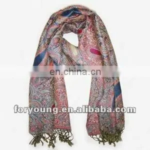 Rayon Pashmina Scarf Shawls With Fringe thumbnail-1