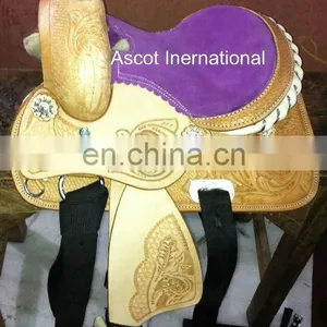 Hand Carved Western Horse Saddle thumbnail-1