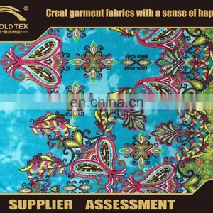 2016 Fashion Knitting Spandex Fabric Paper Printed Gold Stamp Flower Fabric in Keqiao Shaoxing China Fullgold thumbnail-3