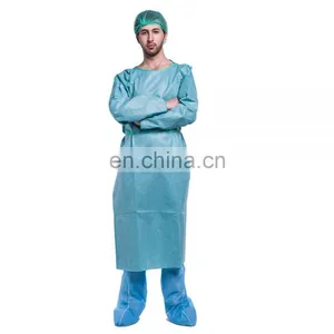 HQ Standard 45GSM Blue SMS Disposable Medical Surgical Gown Sterile thumbnail-5