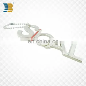 Custom Made Metal Silver Plating Letter Keychain thumbnail-3