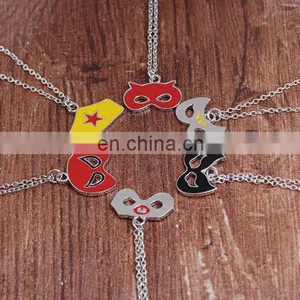 Popular Cartoon Mask Iron Man Spider Man Batman The Flash Model Cute Necklace Halloween All Saints' Day Jewelry Gift thumbnail-1