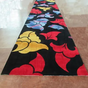 Black Red And Blue Floral Pattern Wall To Wall Carpet Luxury Wool Carpet Living Room thumbnail-1