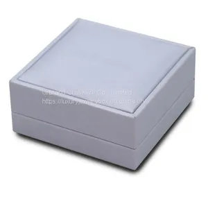 Plastic Jewelry Box for Fashion Brand Jewelry, Plastic Box Covered With White PU Outside ​and Velvet Paper Inside. thumbnail-2
