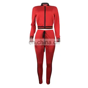 Women Sexy Letter Printing Crop Top Workout Legging Casual Tracksuit Set thumbnail-2