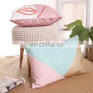 Custom Made Fashion Luxury High Quality Patchwork Faux Leather Cut Cushion in Stock thumbnail-6