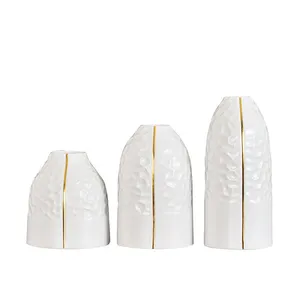 European Simple Light Luxury Large White Ceramic Plant Vase For Home TV Bench Decor thumbnail-5