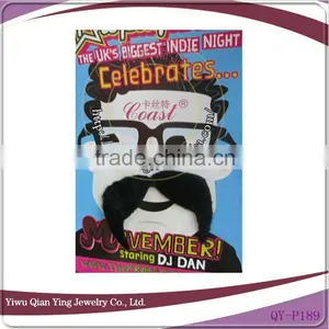 Artificial Cosmetic Party Black Fake Handlebar Beard for Sale thumbnail-1