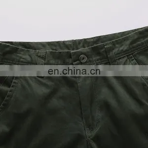 Mens Twill Denim Zip Fly Casual Chino Cargo Shorts Pants With Pocket thumbnail-4