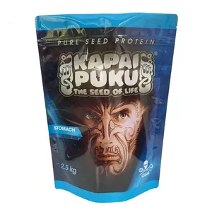 Custom Food Grade Aluminum Foil Stand Up Pouch 500g 1kg 4.54kg 10kg 10lbs Whey Protein Powder Packaging Bag With Zipper thumbnail-5