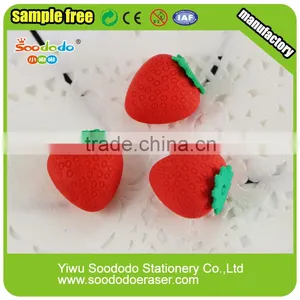 New Arrival Novelty Strawberry Shape Mini 3D Eraser thumbnail-1
