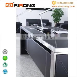 Darker Modern Leather Executive Office Table Design thumbnail-3