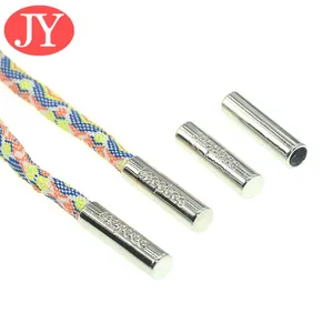 Custom U Style Metal Aglet Drawstring Rope Metal Tail Clips Polyester Rope With Metal Wrapped Head Metal Head thumbnail-4