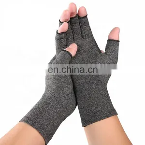 Hot Selling Half Finger Cotton Spandex Compression Arthritis Gloves for Hand Pain Relief thumbnail-1