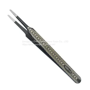 Precision Stainless Steel Hard Anti-static Tweezers Bird's Nest Hair Picking Clip Maintenance Tweezers Pointed Elbow With Texture ESD-13 Tweezers thumbnail-5