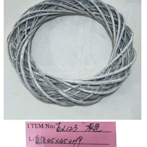 Different Sized Grey Color Full Willow Round Shape Flower Wreath For Home Decorative thumbnail-4