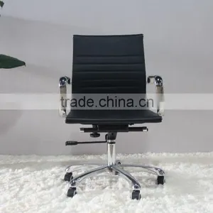 Replica Italian Graceful Design Aluminum Frame and Armrest Italian Genuine Leather Charles and Ray High Back Office Chair thumbnail-1