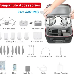 Carrying Case for DJI Mini 3 Pro Drone, Fits Full Set of Accessories(Allows Arms Unfold and Fold) thumbnail-2