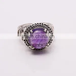 AFERICAN AMETHYST Ring,925 Sterling Silver Jewelry Wholesale,WHOLESALE SILVER JEWELRY,SILVER EXORTER,SILVER JEWELRY FROM INDIA thumbnail-1