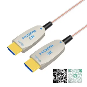 OEM Factory Wholesale 8K HDMI2.1 Fiber Optical Cable 48Gbps AM to AM for RTX3090, PS5, Xbox Series X, Roku/Fire/Sony/LG CX TV thumbnail-1