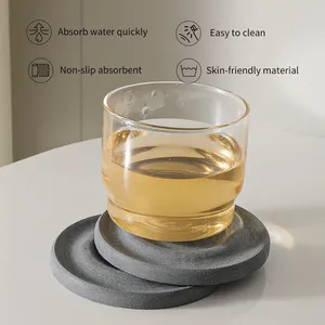Sheenyoo Absorbent Diatomite Wave Engraving Ripple Stone Cup Coaster thumbnail-3