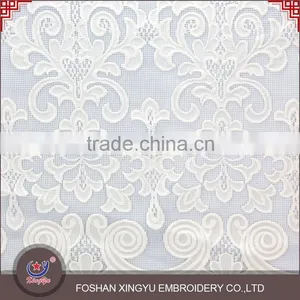 2015 New Fashion Promotional Laser White Cut Net Cotton Embroidery Fabric Design for Women Clothes thumbnail-1