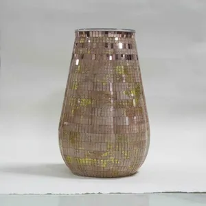 Flower Bottle Bud Vase Table Vase Glass Vase Colorful Unique Vase Home Decoration Flower Vase Gift Set Flower Pot Mosaic Vase Glass Jar Glass Pot thumbnail-2