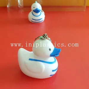 Item: Duck Key Chains Color:white Material:vinyl Size:about 5x6x7cm Logo Custom:available thumbnail-1