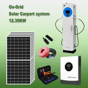 Carport With Solar Panel Roof Professional Manufacturers Offer a Complete Set of System Materials and Equipment thumbnail-4