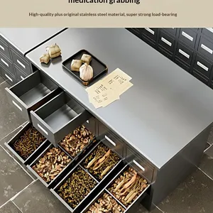 16 Drawer 48 Herb TCM Cabinet | Customizable With Casters, Locks & Drawer Labels for Pharmacy Use thumbnail-2