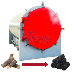 Wood Charcoal Carbonization Furnace Making Machine India Wood Log Biochar Charcoal Machine EPC thumbnail-1